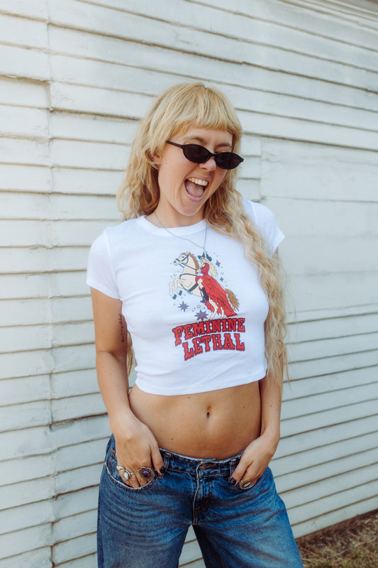 Feminine Lethal On Horse Tee