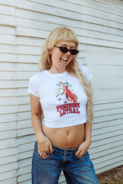 Feminine Lethal On Horse Tee