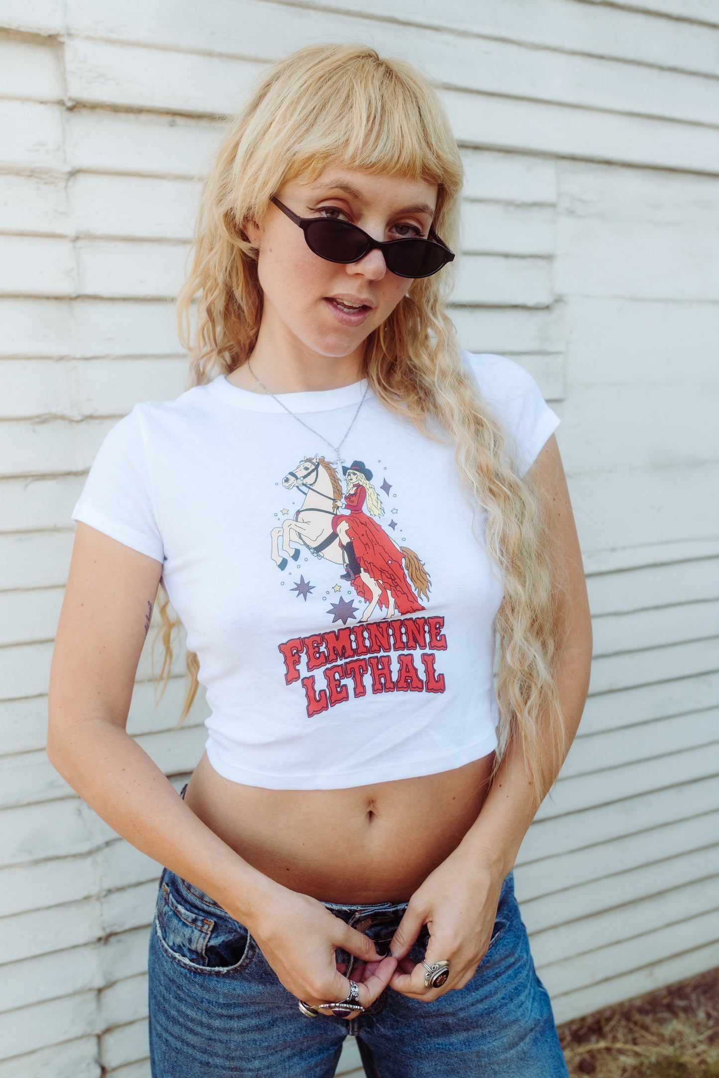 Feminine Lethal On Horse Tee